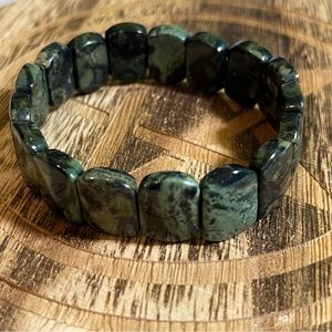 Kambaba Jasper Natural Crystal Bangle Stretch Bracelet